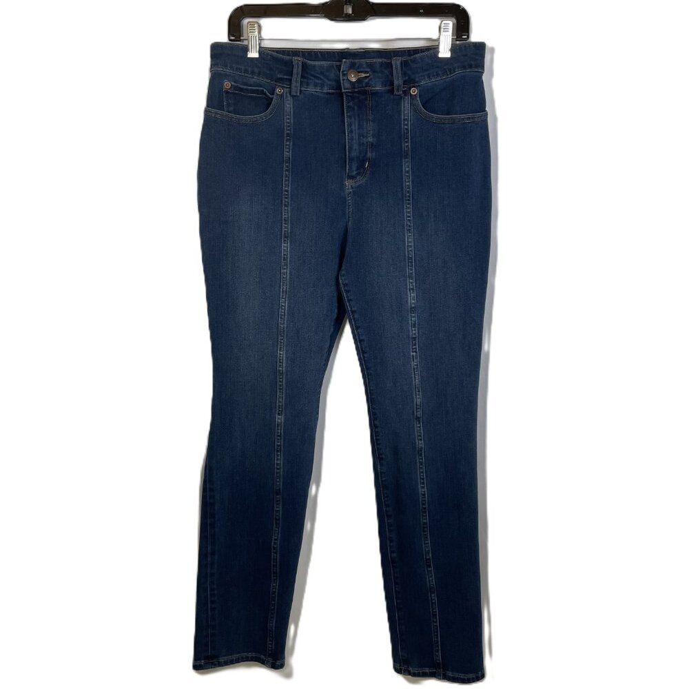 Duluth Trading Jean-etics High Rise Slim Leg Front Seam Size 10P - Picture 4 of 14